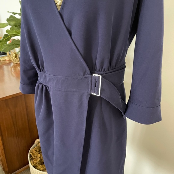 New York & Co Blue Wrap Dress - Picture 3 of 8